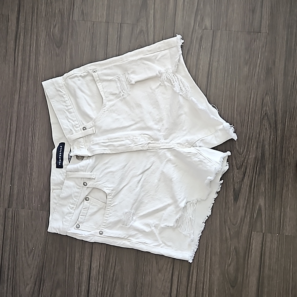High rise cut off shorts